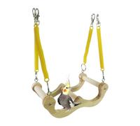 laxreheye Swing de Perruche, balançoires d'oiseaux pour perruches,Toys de Swing de Printemps du Perroquet en Bois - Hamac à cacatoo, activité de Recherche de Nourriture pour Oiseaux, Jeu de