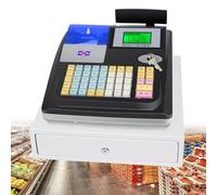LAxto Caisse enregistreuse électronique, Caisse enregistreuse Pos System avec Plateau de Caisse Amovible et imprimante Thermique, Caisse enregistreuse Commerciale (Color : Black)
