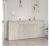 LAY-Buffet Gris béton 160x36x75 cm Aggloméré Avec 4 portes et 2 tiroirs - BUFFET - BAHUT - ENFILADE