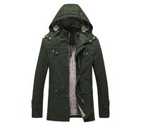 Lay U Home Blouson Long Homme Hiver Doublure Polaire épaisse décontracté