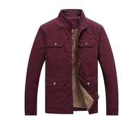 Lay U Home Blouson Workwear Homme Hiver Doublure Polaire Style père Veste décontractée Manteau pour Homme