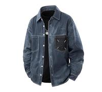 Lay U Home Chemise Manches Longues Jean délavé Printemps/Automne Veste décontractée