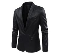 Lay U Home Cuir Veste Homme Beau rétro décontracté en Cuir Veste Coupe-Vent de Printemps et d'automne Costume d'homme