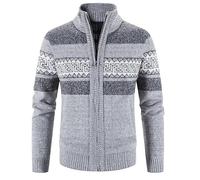 Lay U Home Gilet col Montant Bicolore épais Homme Doublure Polaire Veste Homme décontractée