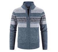 Lay U Home Gilet col Montant Bicolore épais Homme Doublure Polaire Veste Homme décontractée