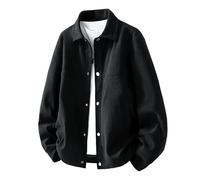 Lay U Home Veste à Col Revers pour Homme Style Old Money Rétro, Coupe Loose Grande Taille, Printemps/Automne