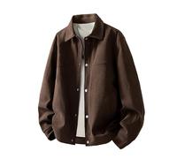 Lay U Home Veste à Col Revers pour Homme Style Old Money Rétro, Coupe Loose Grande Taille, Printemps/Automne