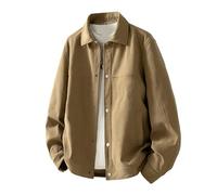 Lay U Home Veste à Col Revers pour Homme Style Old Money Rétro, Coupe Loose Grande Taille, Printemps/Automne