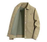 Lay U Home Veste à col Revers pour Hommes d'âge Moyen Automne,Business décontracté inspiré du Costume,pour Les fonctionnaires,Parfaite pour Le Bureau ou Les Occasions Semi-Formelles.