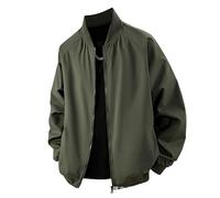 Lay U Home Veste Bomber Unie pour Hommes Printemps-Automne,Coupe Ample et Unisexe,aviateur décontracté,Parfaite pour Les Loisirs ou Le Sport,Design Intemporel.