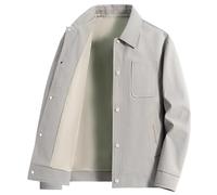 Lay U Home Veste Courte de Base pour Homme, Printemps/Automne, Style Affaires Décontracté Tendance pour Jeunes