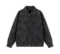 Lay U Home Veste en Cuir Tie-Dye pour Homme, Style High Street, Automne