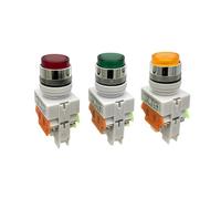 LAY37-11D 22mm Automatic Reset Button Switch with LED Lamp AC/DC 12V 24V 36V 48V 110V 220V 380V Red Green Blue White Yellow NWPNLXEA(Gelb,48v)