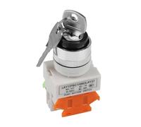 LAY37 22mm Rotary switch 2/3 Position Knob Rotary Key lock 1NO/1NC rotary switch DPST Locking Switch 660V Ui 10A Ith NWPNLXEA(2 Position)