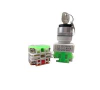 LAY37 AC 380V 10A DPST 2 Position/3 position Rotary Selector Key Lock Switch 2NO NWPNLXEA(2 position)