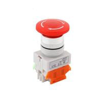 LAY37 bouton d'arrêt d'urgence interrupteur autobloquant/verrouillage LAY7 PBC Y090-11ZS alimentation NO/NC 4 bornes à vis(2NC,25MM-SILVER PLATE CONTACT)