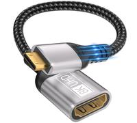 layajia 8K Adaptateur Mini HDMI vers HDMI, 8K@60Hz 4K@120Hz Mini HDMI Mâle vers HDMI Femelle Câble UHD HDR ARC HDCP, Compatible avec Raspberry Pi Zero Caméra TV Ordinateur Portable Moniteur