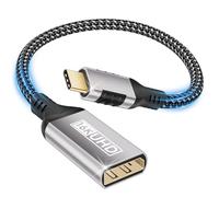 layajia Adaptateur USB C vers DisplayPort 2.1, 16K@60Hz 8K@120Hz 4K@240Hz 80Gbps Thunderbolt 5/4/3 Type C Câble DP DSC HDR G-Sync Free-Sync Compatible avec MacBook Pro/Air Mac Mini iMac iPad