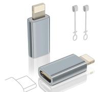 layajia Adaptateur USB C vers Lightning, Adaptateur Lightning USB C pour iPhone 14/13/12/11/iPad/Airpods, Pas pour écouteurs/Audio/OTG, Résistant à la Perte, Lot de 2, Gris