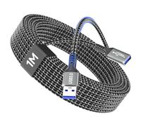 layajia Câble Rallonge USB 3.0 1M, Câble Extension USB Mâle A vers Femelle A, Transfert Haute Vitesse 5Gbps Compatible avec Clavier, Souris, Clé USB, Imprimante, Scanner, Manette de Jeu