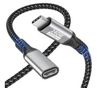 layajia Câble USB C vers USB C 0,2m, 20Gbps USB 3.2 Gen2×2 Rallonge USB C, 4K@60Hz Câble de Charge Type C, 240W PD3.2 Câble de Données USB C Mâle vers Femelle pour MacBook Pro, iPad Pro, iPhone 16/15