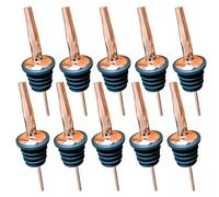 Layba Lot de 10 becs verseurs en acier inoxydable en cuivre - Distributeur de spiritueux - Bec verseur d'huile d'olive - Accessoires de bar - Distributeur pour bouteilles d'huile et de boisson