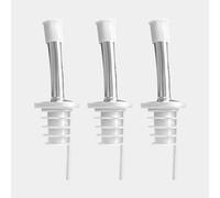 Layba Lot de 3 becs verseurs d'huile et de liqueur en acier inoxydable avec joint en caoutchouc blanc, 2 cm, anti-gouttes, idéal pour spiritueux, huile, vinaigre, vin, accessoires de bar, bouchon de
