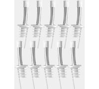 Layba Verseur de bouteille en acier inoxydable Verseur d'eau-de-vie et d'huile avec joint en caoutchouc blanc 2cm, sans gouttes pour les spiritueux, l'huile, le vinaigre, le vin x10