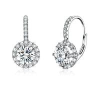 LAYCHEN 1.0ct Moissanite Hoop Boucles d'oreilles pour Les Femmes 925 Sterling Silver Sparkling Engagement Fine Jewelry Gifts