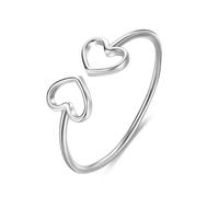 LAYCHEN Bague Cocktail En Argent Sterling 925 Avec Cœur Creux Pour Femme, Bijou Fin En Argent 925, Idée Cadeau