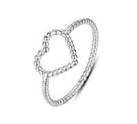 LAYCHEN Bague Simple Et Mignonne En Argent Sterling 925 Avec Cœur Creux, Taille 6, 7, 8, Pour Femme Et Fille. Bijoux En Argent 925.