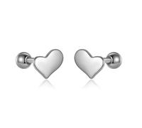 LAYCHEN Boucles D'oreilles À Tige En Argent Sterling 925 Avec Cœur Et Vis Pour Femmes, Enfants, Bébés, Filles, Mini Bijoux Minimalistes