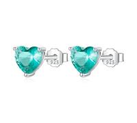 LAYCHEN Boucles D'oreilles À Tige En Argent Sterling 925 Pour Femme, Bijoux Tendance En Forme De Cœur Avec Zircone Cubique, Cadeau Idéal Pour Filles Et Enfants.