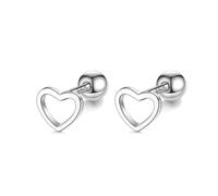 LAYCHEN Boucles D'oreilles À Tige En Argent Sterling 925, Romantiques, En Forme De Cœur Creux, À Vis, Pour Femmes, Bijoux De Mariage