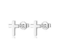 LAYCHEN Boucles D'oreilles À Tige Rondes En Argent Sterling 925, Motif Triangle, Cœur, Étoile, Croix, Pour Femmes, Bijoux En Argent 925