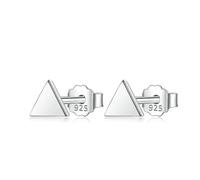 LAYCHEN Boucles D'oreilles À Tige Rondes En Argent Sterling 925, Motif Triangle, Cœur, Étoile, Croix, Pour Femmes, Bijoux En Argent 925