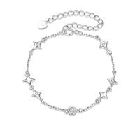 LAYCHEN Bracelet Étoilé En Argent Sterling 925, Chaîne Réglable À Maillons En Zircone Cubique, Original Pour Femmes, Bijoux Éblouissants, Cadeau D'été
