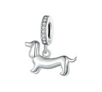 LAYCHEN Breloque Chien Pour Bracelet À Breloques, Pendentif Caniche Teckel En Argent Sterling 925 Véritable, Accessoires De Bricolage