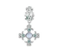 LAYCHEN Breloque Croix Pour Femme En Argent Sterling 925, Pendentif Croix Fleur Initiale, Compatible Avec Bracelet À Breloques, Noël, Diy