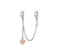 LAYCHEN Breloque Cœur Creux En Argent Sterling 925 Et Zircone Rose Et Or Pour Bracelet Et Jonc Pour Femme