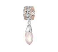 LAYCHEN Breloque Cœur Creux En Argent Sterling 925 Et Zircone Rose Et Or Pour Bracelet Et Jonc Pour Femme