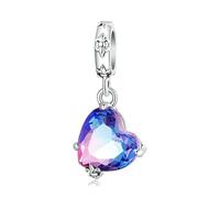 LAYCHEN Breloque Cœur En Argent Sterling 925, Pendentif À Quatre Feuilles Vertes, Compatible Avec Bracelet Et Collier Originaux, Bijoux Fins Pour Femmes