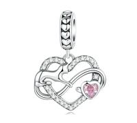 LAYCHEN Breloque Cœur En Argent Sterling 925, Pendentif À Quatre Feuilles Vertes, Compatible Avec Bracelet Et Collier Originaux, Bijoux Fins Pour Femmes