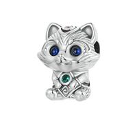 LAYCHEN Breloque En Argent Sterling 925 Avec Pendentif Raton Laveur Vintage Incrusté De Zircons Cubiques Colorés, Compatible Avec Un Bracelet Original, Accessoires De Bricolage