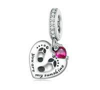 LAYCHEN Breloque En Argent Sterling 925 Avec Zircone Rose Pour Bracelet Femme, Idée Cadeau Pour La Fête Des Mères