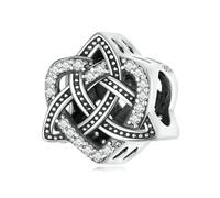 LAYCHEN Breloque En Argent Sterling 925 En Forme De Cœur Avec Nœud Celtique, Idéale Pour La Fabrication De Bracelets Et Joncs, Style Vintage, Bijoux Fins