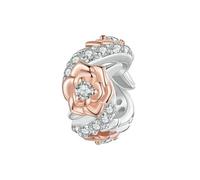 LAYCHEN Breloque En Forme De Cœur Avec Arbre De Vie Rose Et Or Pour Femme, Création De Bijoux En Argent Sterling 925, Pour Bracelet Original