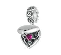 LAYCHEN Breloque En Forme De Cœur Rétro En Argent Sterling 925, Perle Vintage En Forme De Rose, Accessoire De Bracelet Pour Femme, Cadeau D'anniversaire