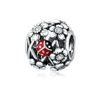 LAYCHEN Breloque En Forme De Cœur Rétro En Argent Sterling 925, Perle Vintage En Forme De Rose, Accessoire De Bracelet Pour Femme, Cadeau D'anniversaire