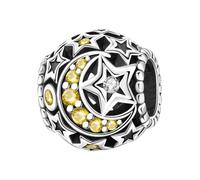 LAYCHEN Breloque En Pierre Creuse Incrustée De Lune Et D'étoiles, Accessoire De Bracelet Original, Bijoux D'amour Pour Femmes, Diy
